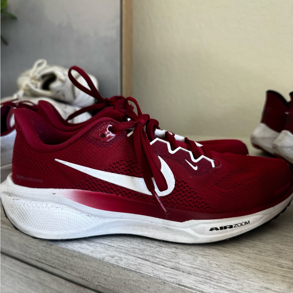 Nike Red and White Air Zoom Running Shoes